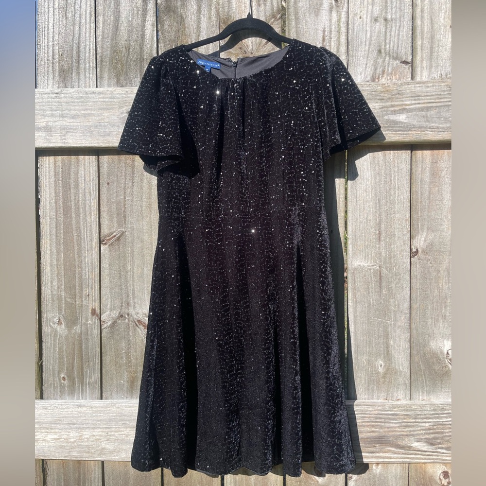 Talbots Black Metallic Sparkle Dress 6P